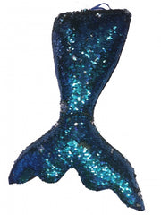 kussen zeemeerminstaart blauw/roze 45 cm