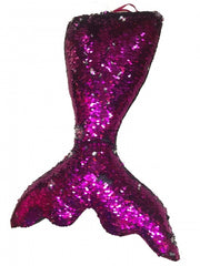 kussen zeemeerminstaart roze/zilver 45 cm