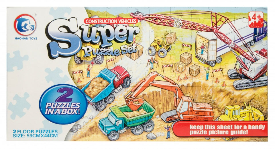 legpuzzel 2-in-1 construction vehicles