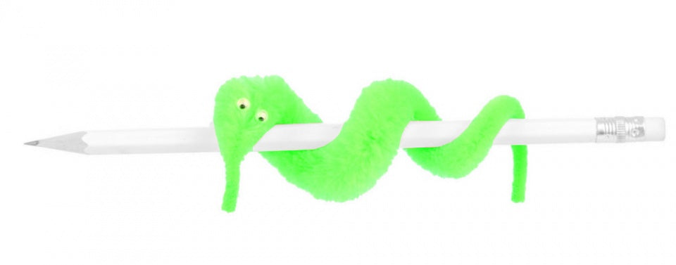 magische worm met draad 20 cm groen
