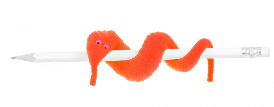 magische worm met draad 20 cm oranje