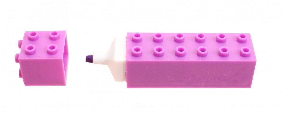 markeerstift bouwsteen paars 8 cm