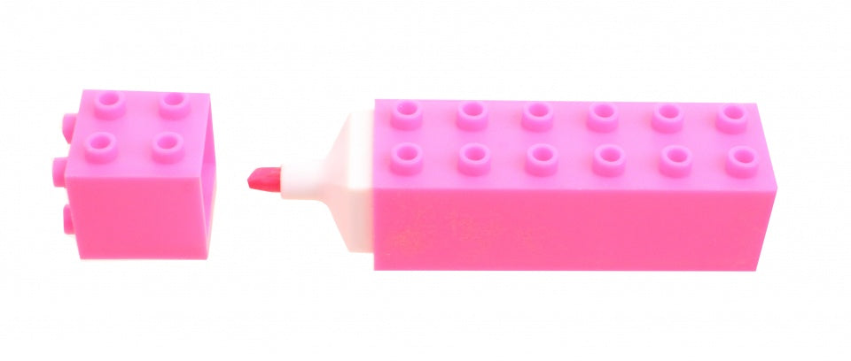 markeerstift bouwsteen roze 8 cm