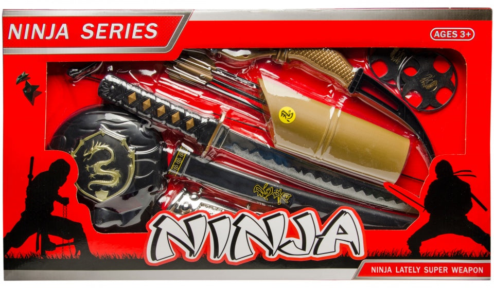 ninjaset XL 10-delig zwart/goud