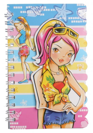notitieboekje met pen meisjes 15 cm short/blouse
