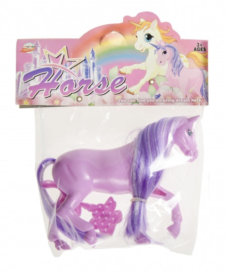 paard 11 cm paars 2-delig