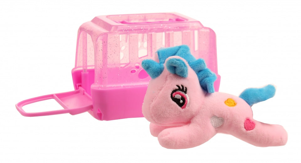 paard met hok roze 11 cm