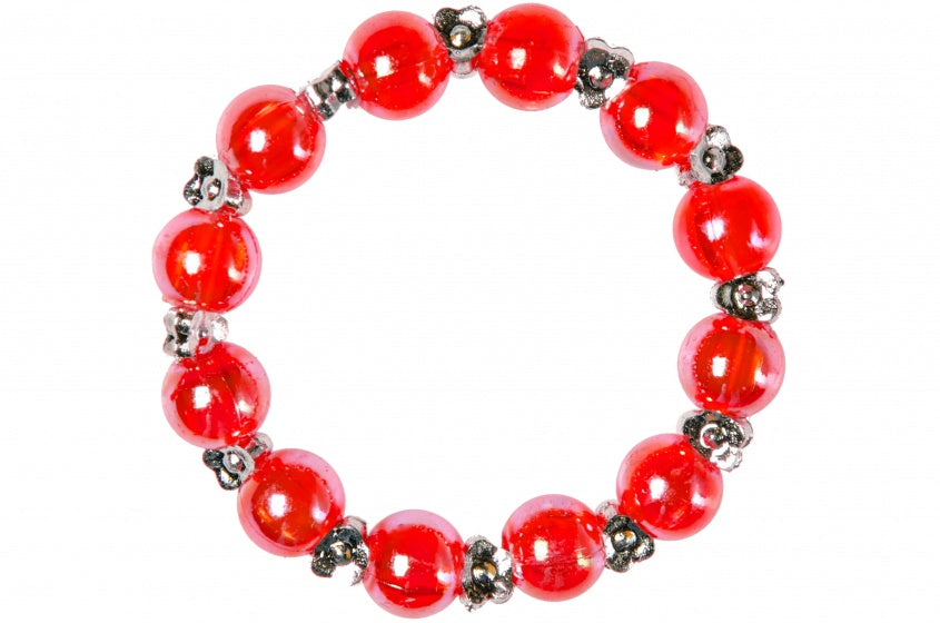 parelarmband glimmend 55 mm rood