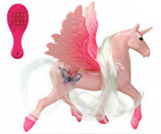 pegasus met borstel 10 cm roze