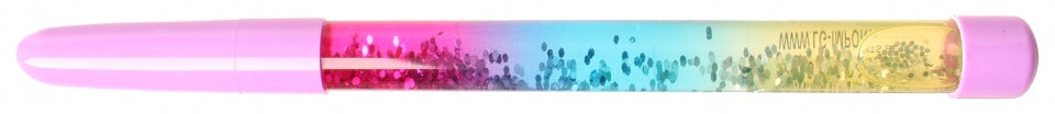 pen met bewegende glitters 18 cm fuchsia