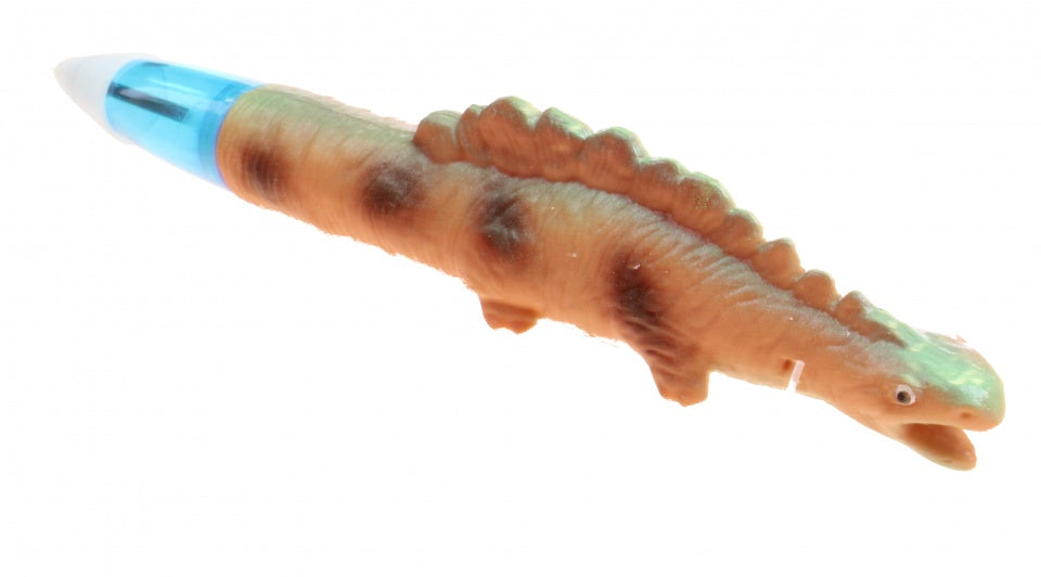 pen met wiebel dino bruin 20 cm