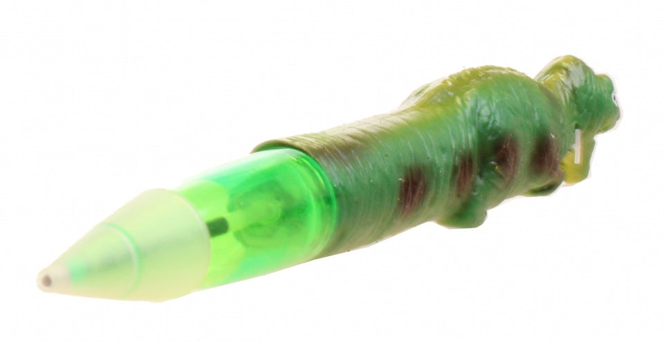 pen met wiebel dino groen 20 cm