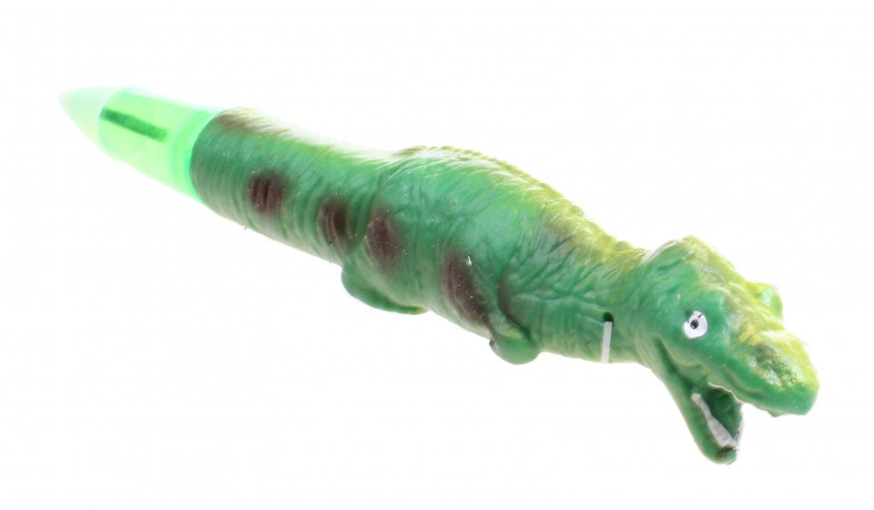 pen met wiebel dino groen 20 cm