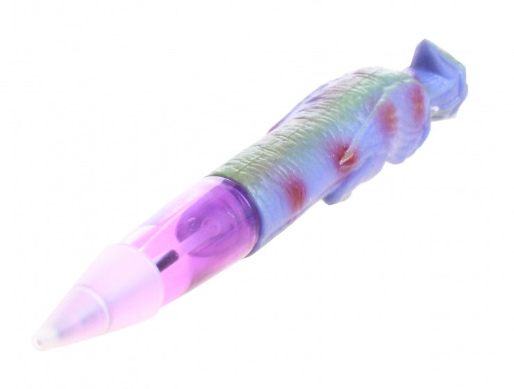 pen met wiebel dino paars 20 cm