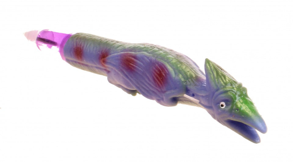 pen met wiebel dino paars 20 cm