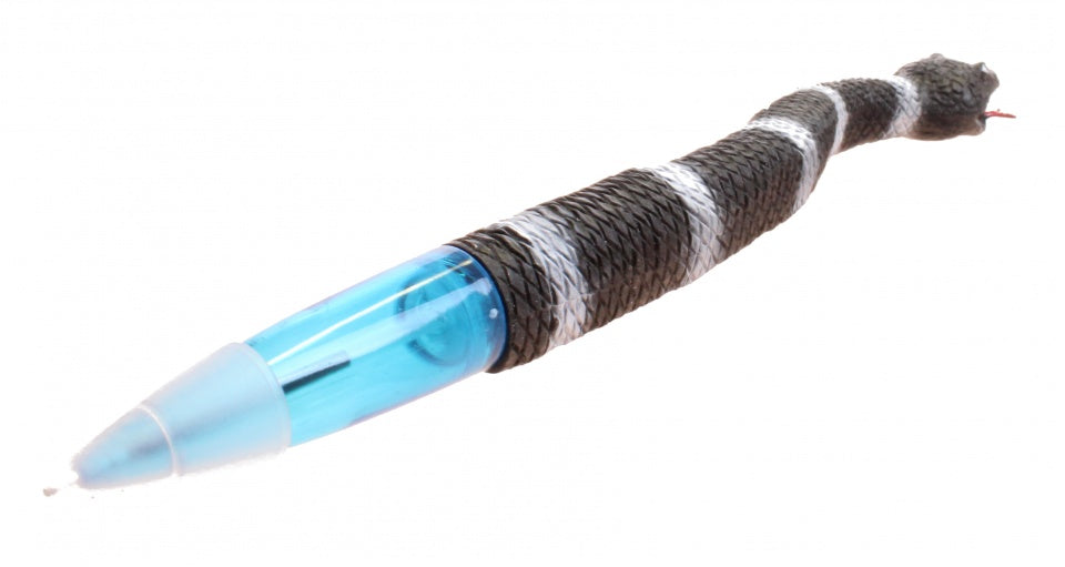 pen met wiebel slang zwart 20 cm