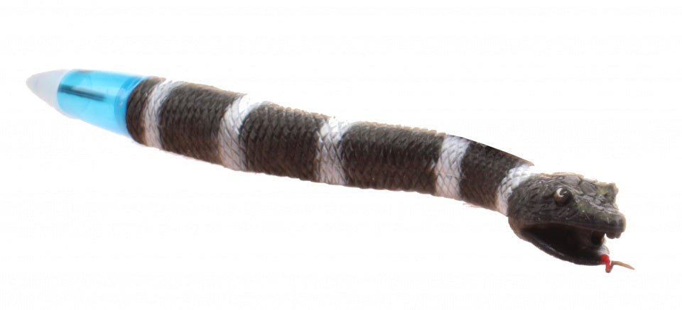 pen met wiebel slang zwart 20 cm