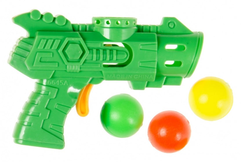 pistool met 3 ballen 9 cm groen