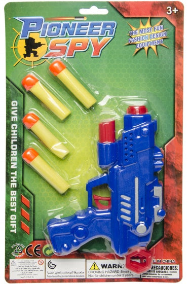 pistool met schuimpijlen 5-delig 18 cm blauw