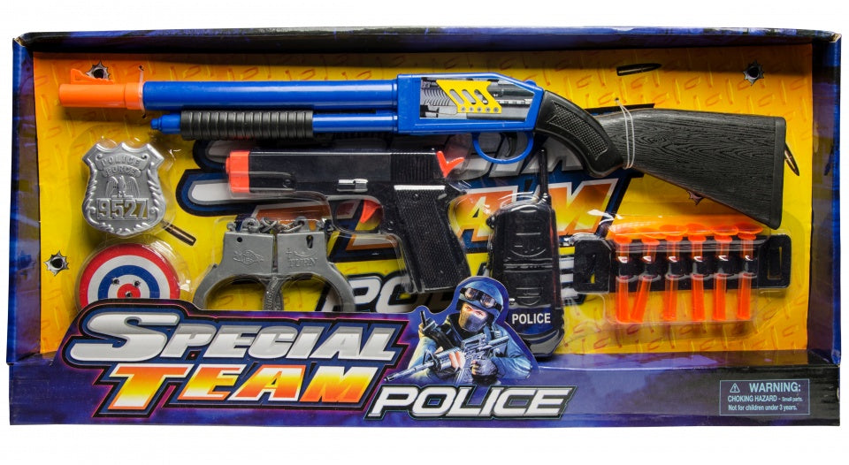 politieset 7-delig zwart/blauw