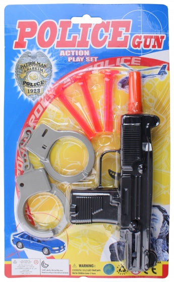 politieset met machinepistool 5-delig zwart