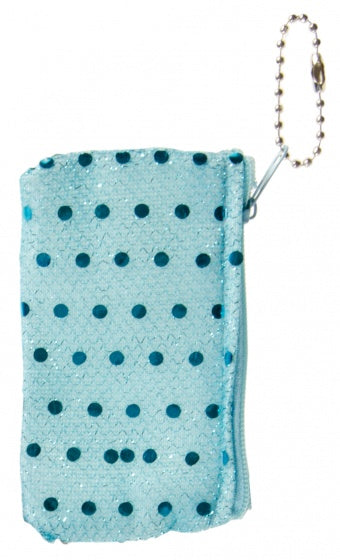 Portemonnee glitters blauw 9 cm