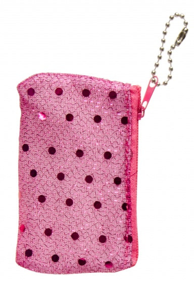 Portemonnee glitters fuchsia 9 cm
