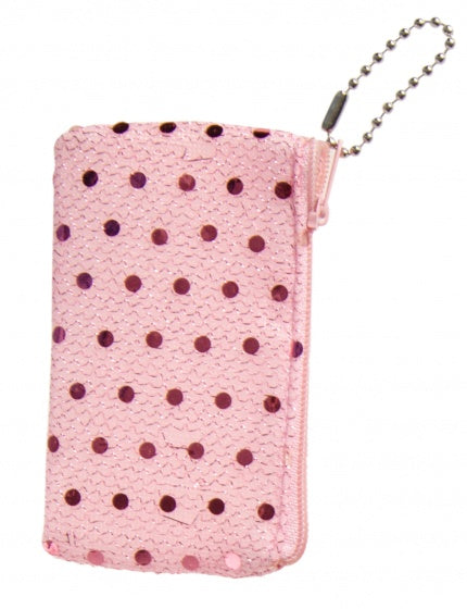 Portemonnee glitters roze 9 cm