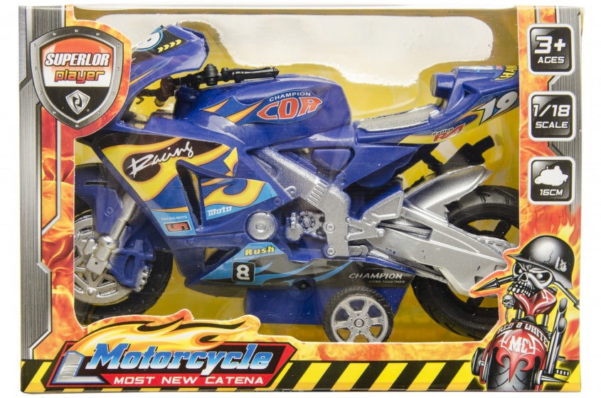 racemotor Champion 15 cm blauw