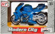 racemotor 'Modern City' 9 cm blauw