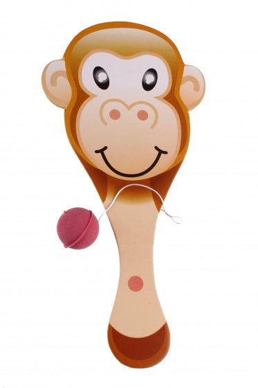 racket met bal aap 23 cm bruin