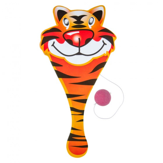 racket met bal tijger 23 cm oranje