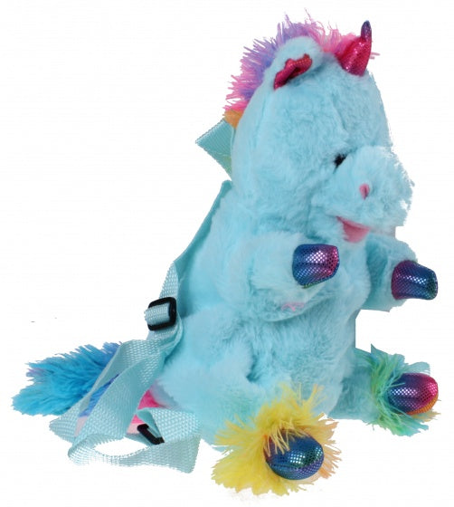 rugzak eenhoorn pluche blauw 32 cm
