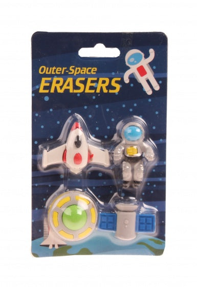 ruimte gummen spaceshuttle 4 stuks