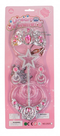 sieradenset prinsessen 5-delig roze