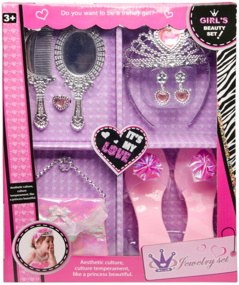 sieradenset zilver/roze 9-delig