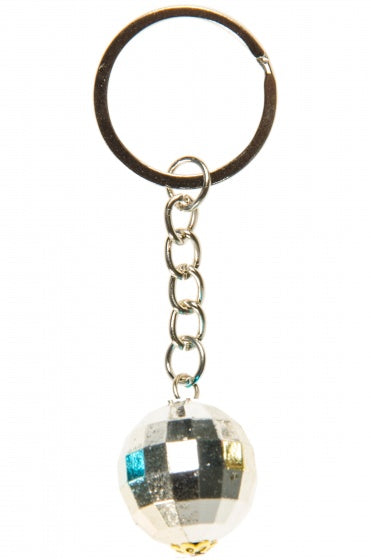 sleutelhanger discobal 2 cm zilver