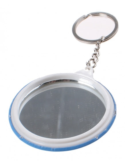 sleutelhanger emoji met spiegel paars 6 cm