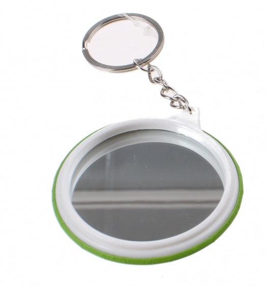 sleutelhanger emoji met spiegel groen glans 6 cm