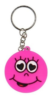 Sleutelhanger emoji roze 4