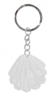 sleutelhanger zeester 4 cm wit
