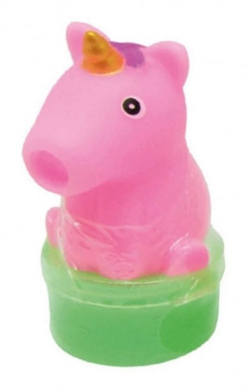 slijmfiguur unicorn 7 cm roze/groen