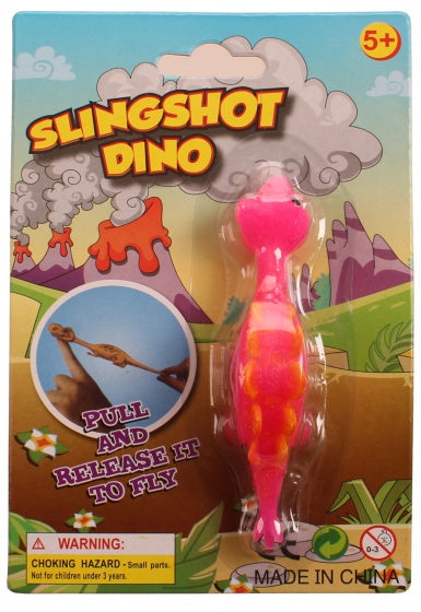slingshot dino 11 cm roze/oranje P