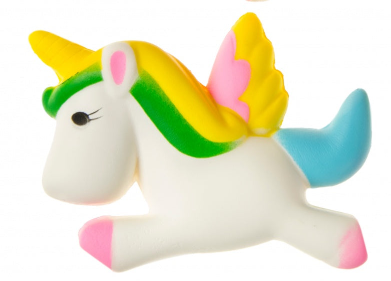 squishy eenhoorn geel/groen 10 cm