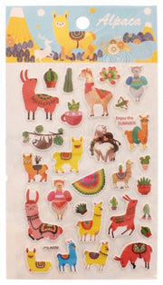 stickervel multicolor alpaca's 19 x 10 cm 29 stuks