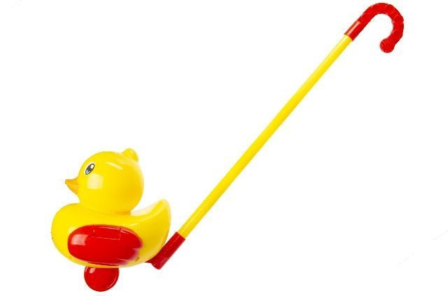 Stokroller eend geel