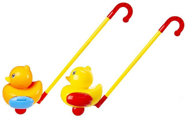Stokroller eend geel