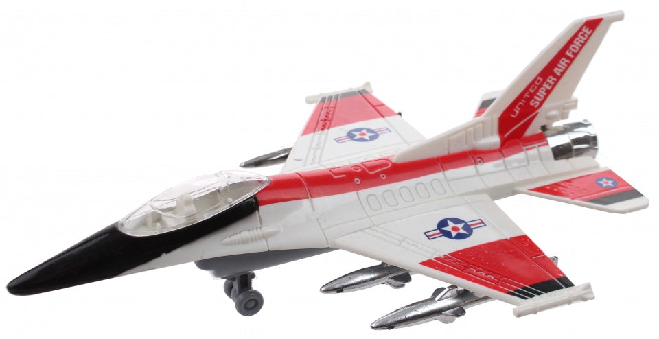 straaljager F-16 Typhoon jongens 20 cm grijs/rood