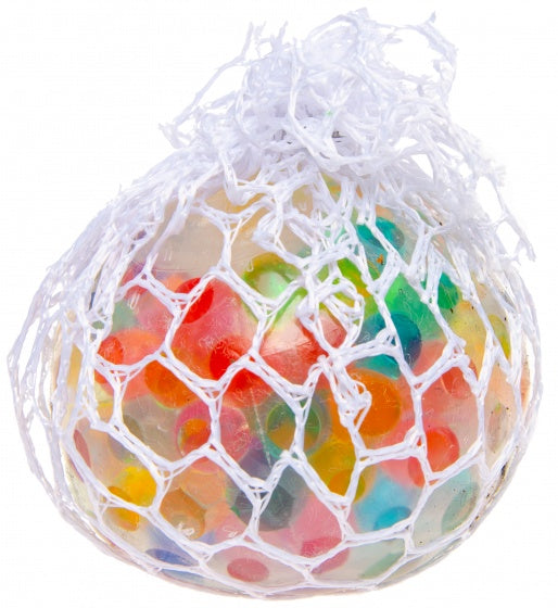 stressbal met ballen binnenin multicolor 6 cm