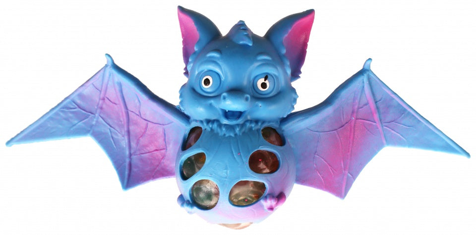 stressbal squish vleermuis 11 x 25 cm blauw